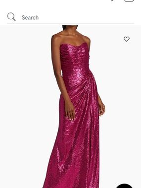 New Rene Ruiz Strapless Ruby Sequin Gown